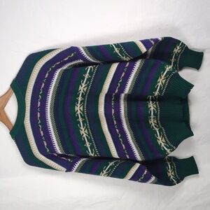 STONERIVER Men's Vintage 80s 90s Southwestern Stripe Sweater